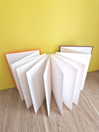 Carnet A5 multi-techniques – Orange & Pourpre