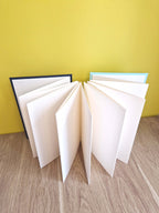 Carnet A5 aquarelle – Bleu marine & Bleu céleste
