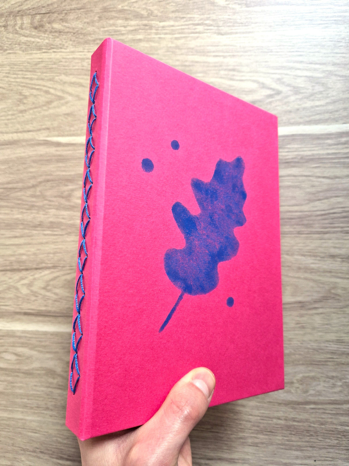 Carnet Rose magenta – Feuille de chêne