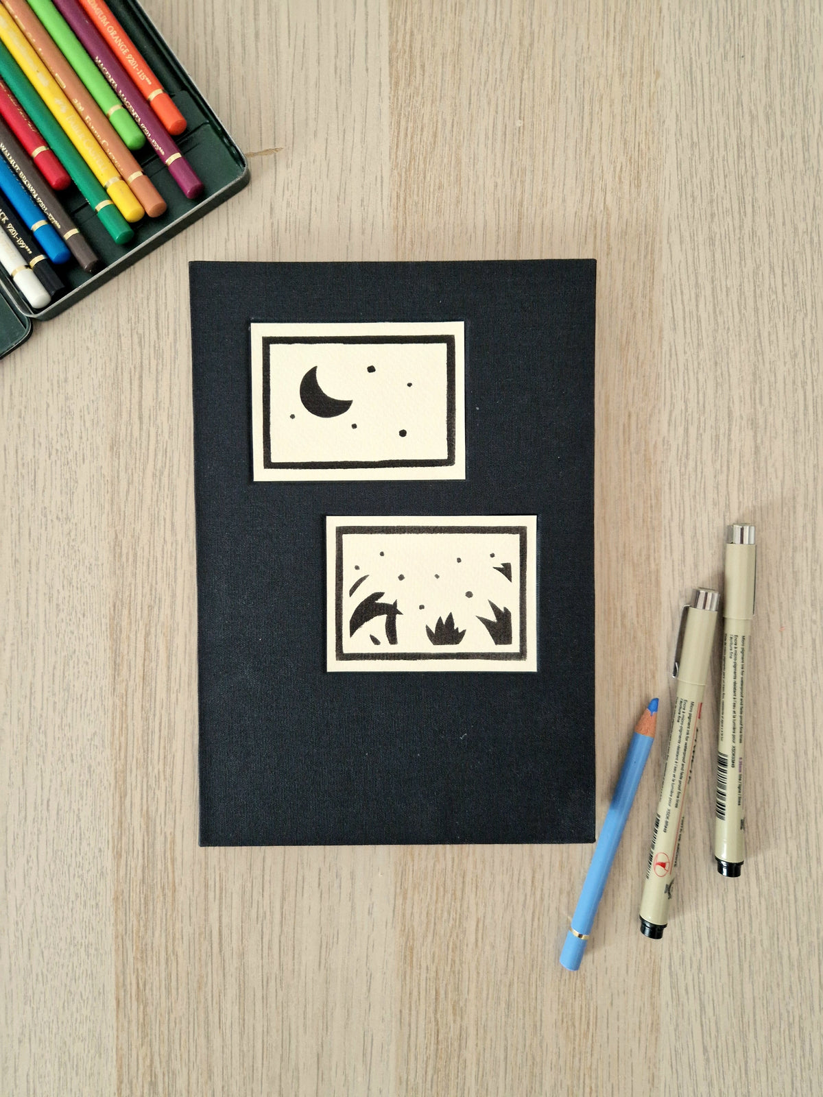 Nocturne – Carnet accordéon A5 multi-techniques