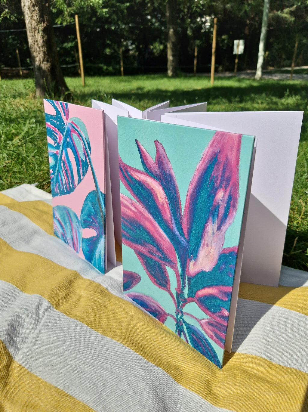 Monstera & Philippina – Carnet accordéon A5 multi-techniques