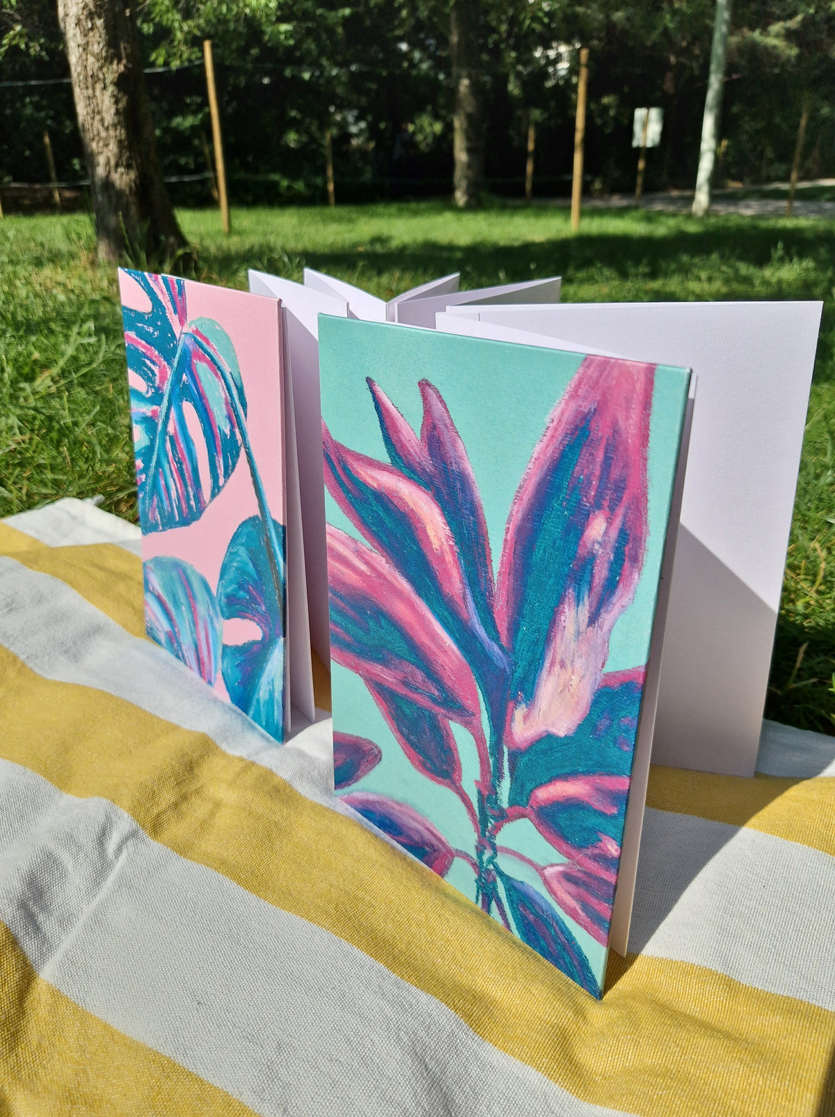 Monstera & Philippina – Carnet accordéon A5 multi-techniques