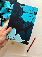 Fleurs marine – Carnet accordéon A5 multi-techniques
