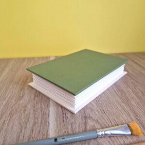 Carnet A6 aquarelle - Vert forêt & Blanc