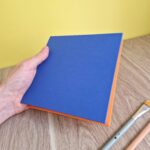 Carnet carré 15x15 - Bleu marine & Orange 2