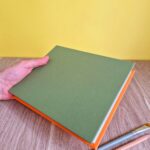 Carnet A5 aquarelle - Vert forêt & Orange 2