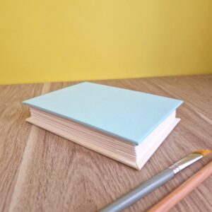 Carnet A6 aquarelle - Bleu céleste & Blanc